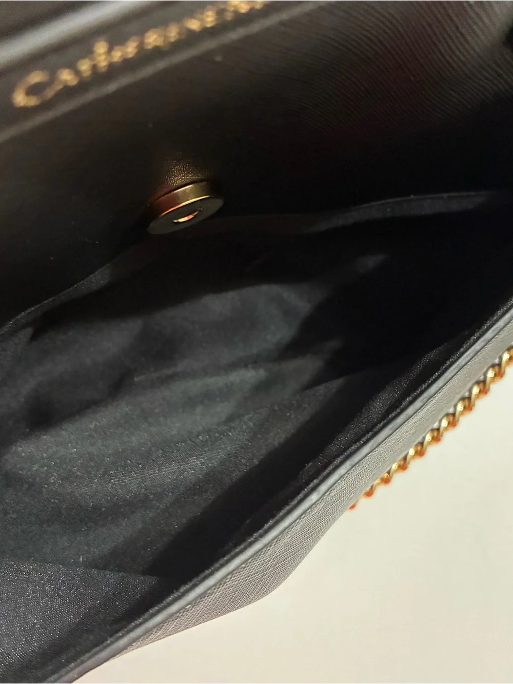 Catherine Malandrino Black Satchel with Gold Chain Detail